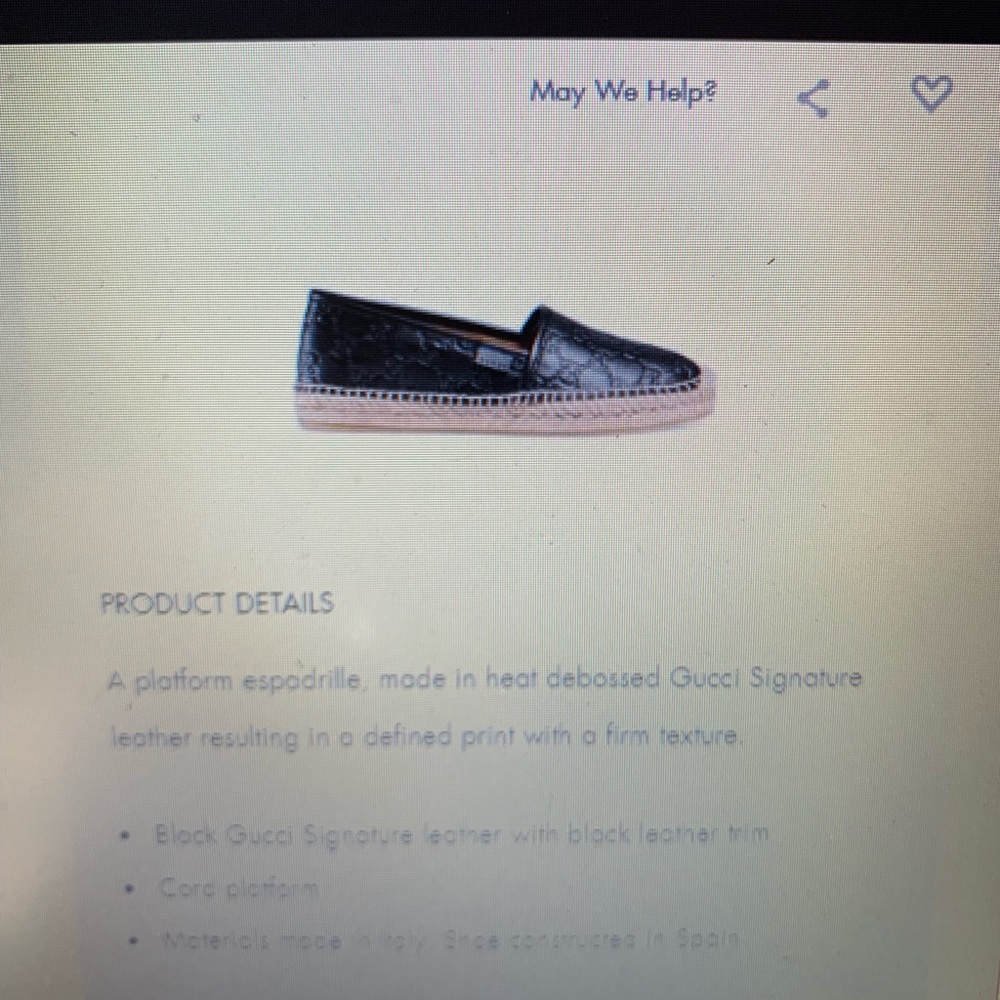 Gucci black leather espadrilles size 7.5